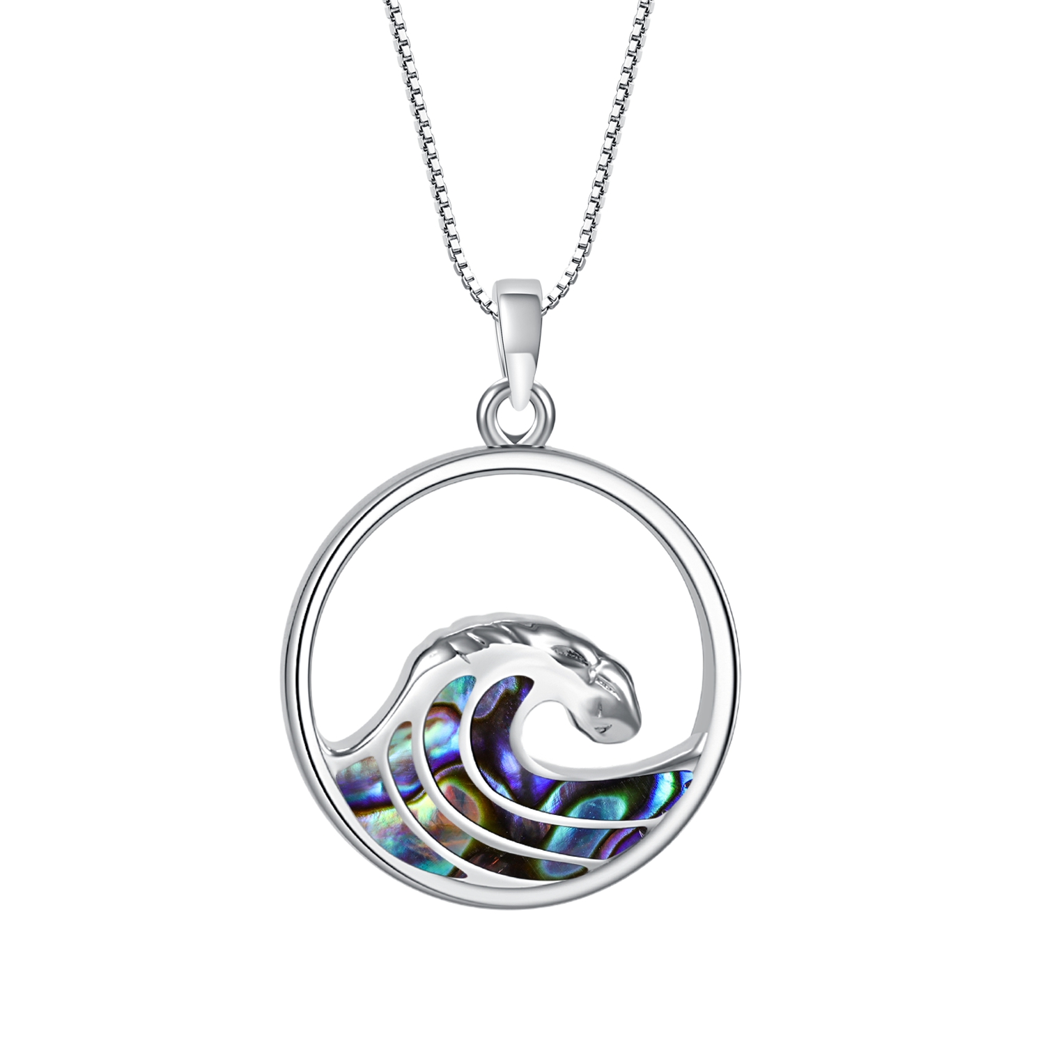 925 Sterling ocean Abalone wave colgante encanto joyería náutica regalo para ella